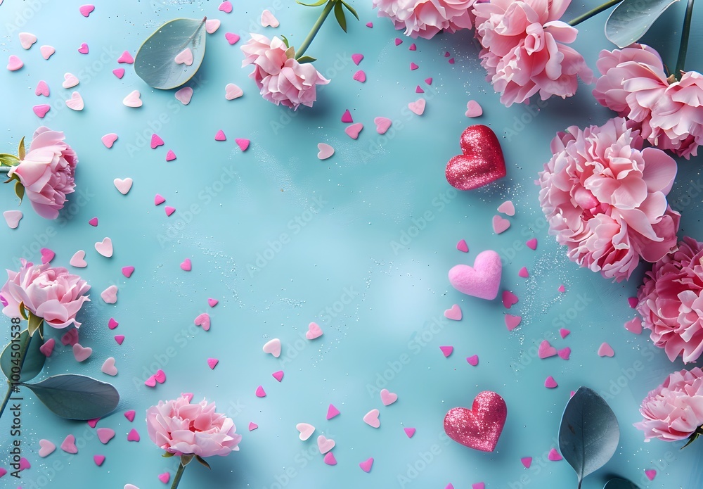 Romantic Valentine's Day Floral Background Romantic Valentine's Day Floral Background