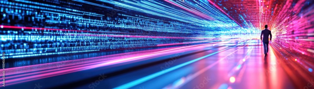 Person Running in Digital Simulations with Color Burst Person Running in Digital Simulations with Color Burst