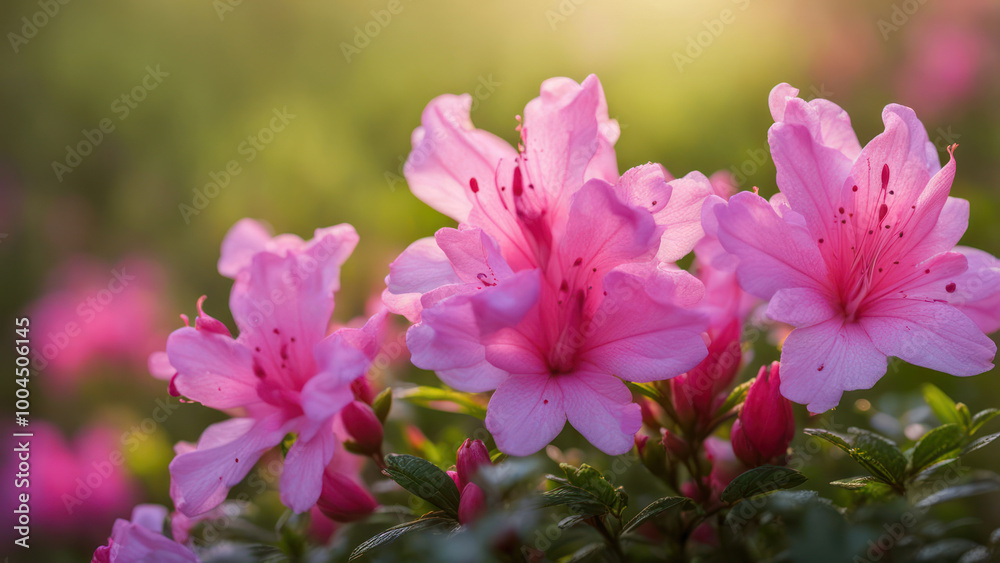 realistic illustration of a pink azalea flowers realistic illustration of a pink azalea flowers