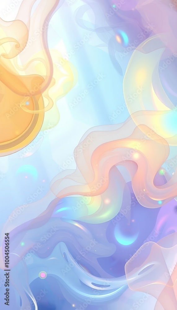Obraz premium Vertical Prismatic Swirls with Glowing Ethereal Light