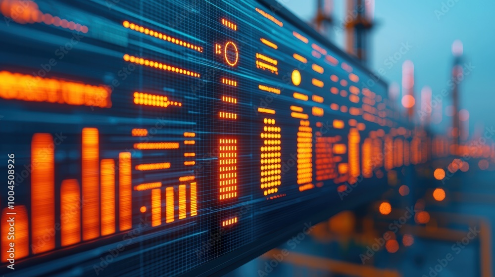 Fototapeta premium Data Visualization Concept with Bright Orange Elements