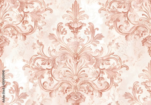 Vintage Damask Floral Baroque Wallpaper Design