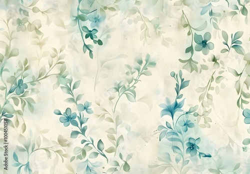 Vintage Floral Pattern Shabby Chic Style