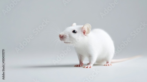 White Mouse on Neutral Background