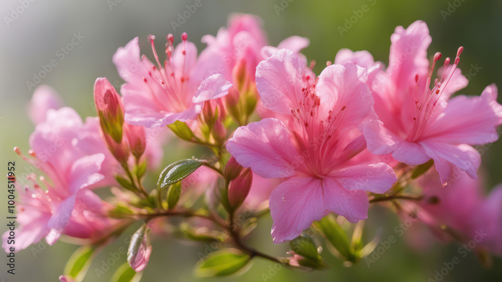 realistic illustration of a pink azalea flowers realistic illustration of a pink azalea flowers