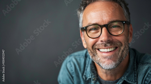 Close-up smiling american man with natural expression portrait