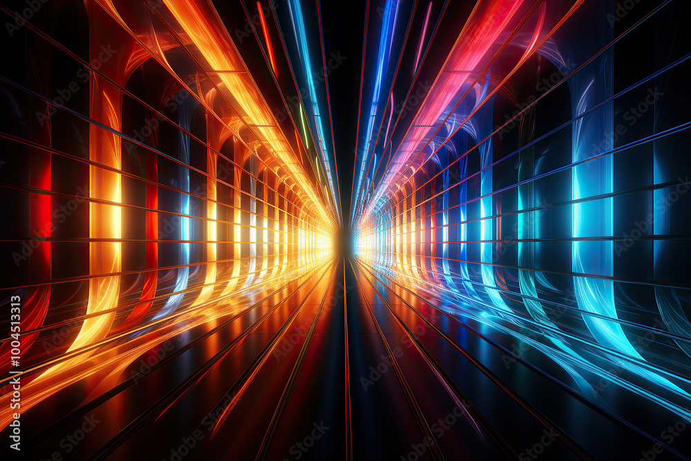 generated illustration of multicolor spectrum Abstract tunnel background generated illustration of multicolor spectrum Abstract tunnel background