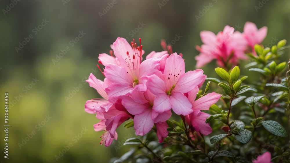 realistic illustration of a pink azalea flowers realistic illustration of a pink azalea flowers