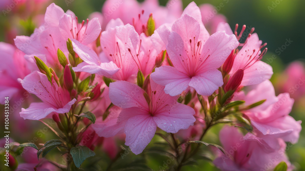 realistic illustration of a pink azalea flowers realistic illustration of a pink azalea flowers