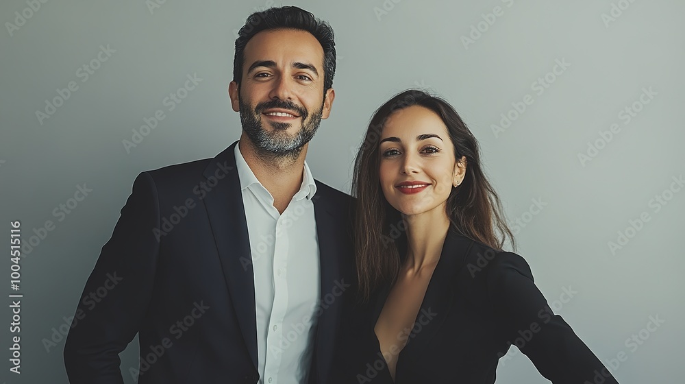 Professional Couples Portrait in Modern Attire Professional Couples Portrait in Modern Attire