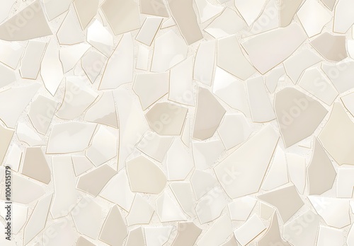 White Beige Cracked Mosaic Tile Background photo