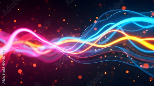 Wallpaper Mural Vibrant Abstract Light Waves Background Torontodigital.ca