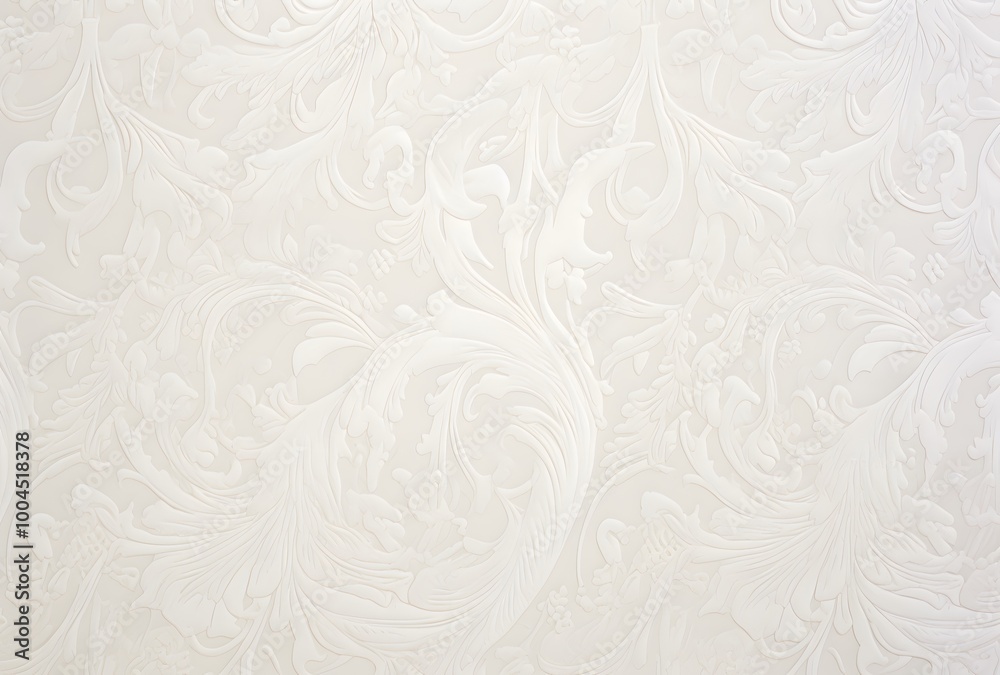 Fototapeta premium Elegant White Damask Pattern Background