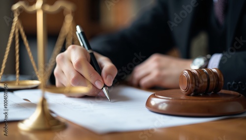 Gavel, Scales of Justice, and Law Books, Legal, Courtroom, and Law Concepts with Copy Space