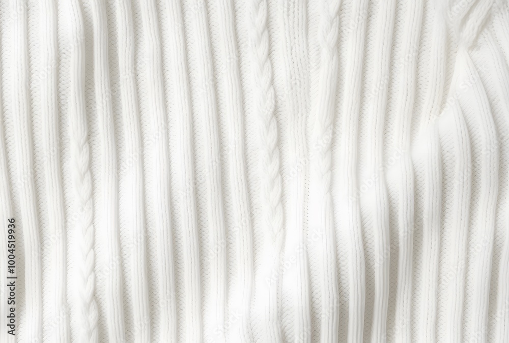 Obraz premium White Knit Fabric Texture Background