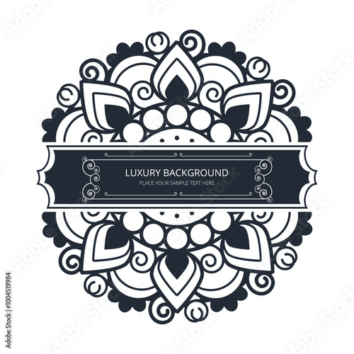 Geometric flower. Contour drawing of a mandala on a white background. Vector illustration