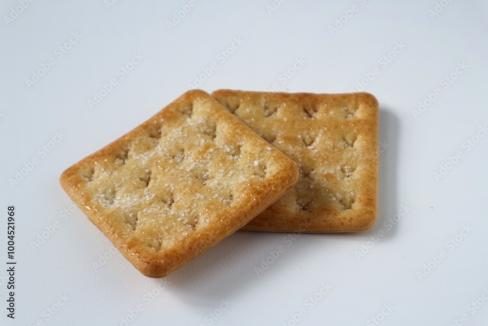 Dry crispy sweet crackers isolated on white background Dry crispy sweet crackers isolated on white background
