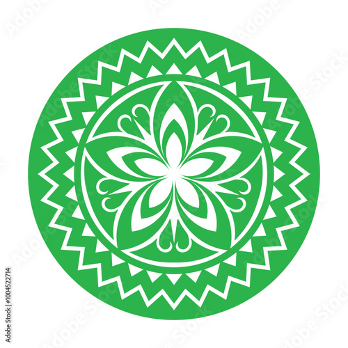 Geometric flower. Contour drawing of a mandala on a white background. Vector illustration