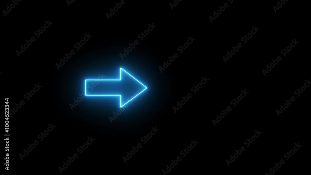 Abstract Directional Neon Arrow Animation. Abstract Directional Neon Arrow Animation.