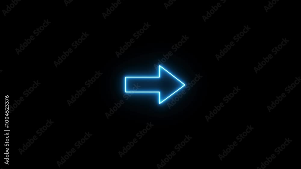 Neon arrow sign icon animation. Neon arrow sign icon animation.