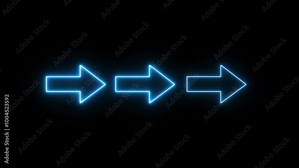 Glowing Neon Arrows Animation. Glowing Neon Arrows Animation.
