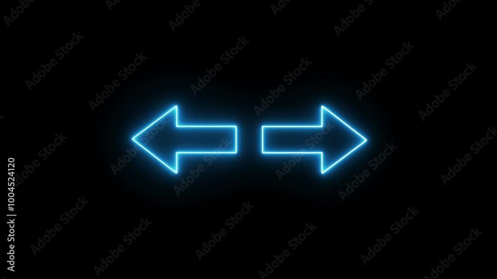 Abstract Directional Neon Arrow Animation. Abstract Directional Neon Arrow Animation.
