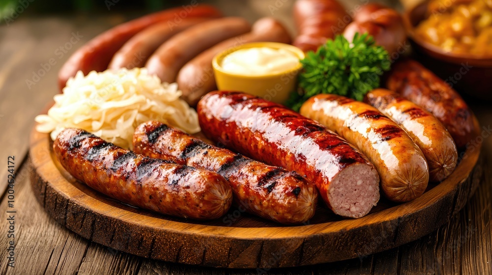 Grilled Sausages with Sauerkraut and Mustard Grilled Sausages with Sauerkraut and Mustard