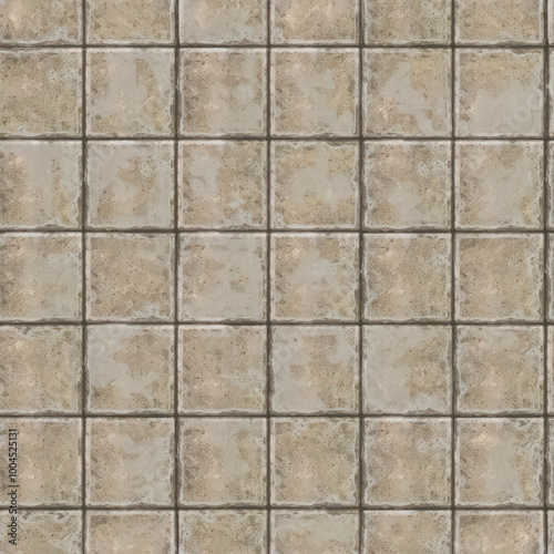 Mixed Concrete paving outdoor damaged seamless texture and background.