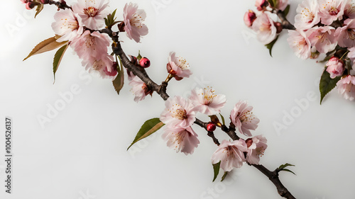 Beautiful pink cherry blossoms blooming in spring, a nature's masterpiece photo