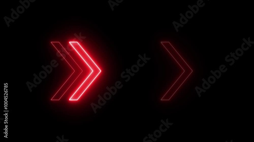Neon arrow loading icon animation.