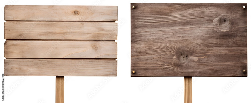 Two Rustic Wooden Signs Isolated on White Two Rustic Wooden Signs Isolated on White