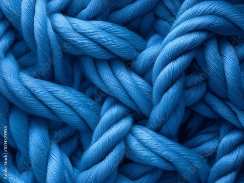 Ultra Realistic Blue Yarn Texture Photography