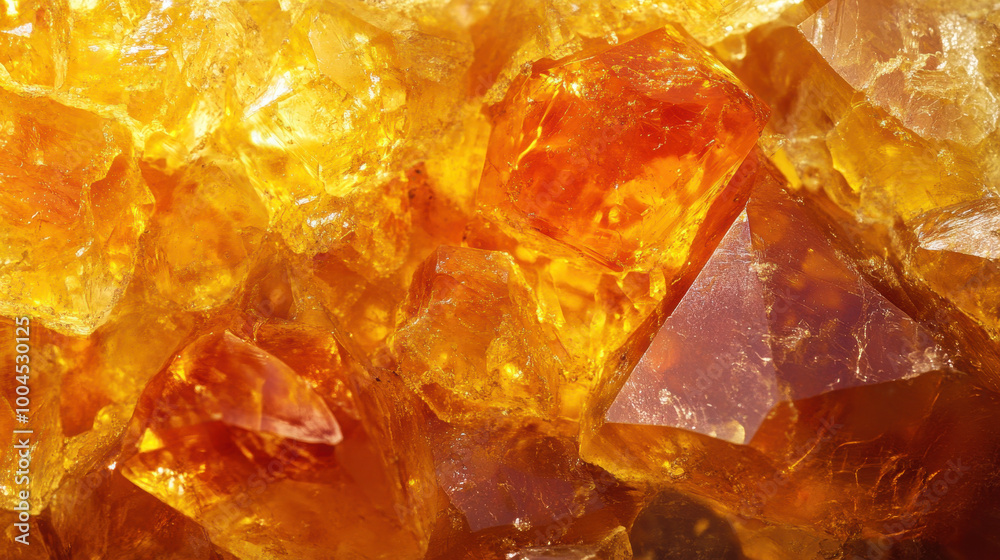 Captivating amber shards glimmering under warm light, creating an enchanting visual display Captivating amber shards glimmering under warm light, creating an enchanting visual display