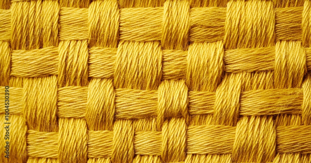 Fototapeta premium Seamless Yellow Woven Fabric Texture Wallpaper