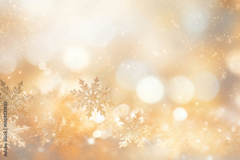 Gold bokeh snowflakes background nature illuminated. Gold bokeh snowflakes background nature illuminated.