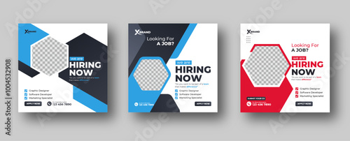 We are hiring job vacancy social media post or square web banner template design.