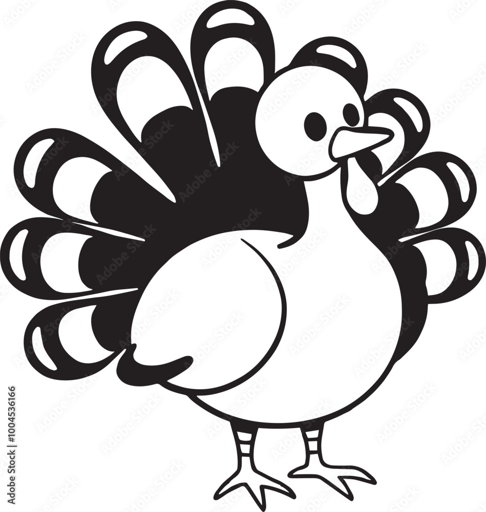 Fototapeta premium Thanksgiving a cute turkey Flat design vector