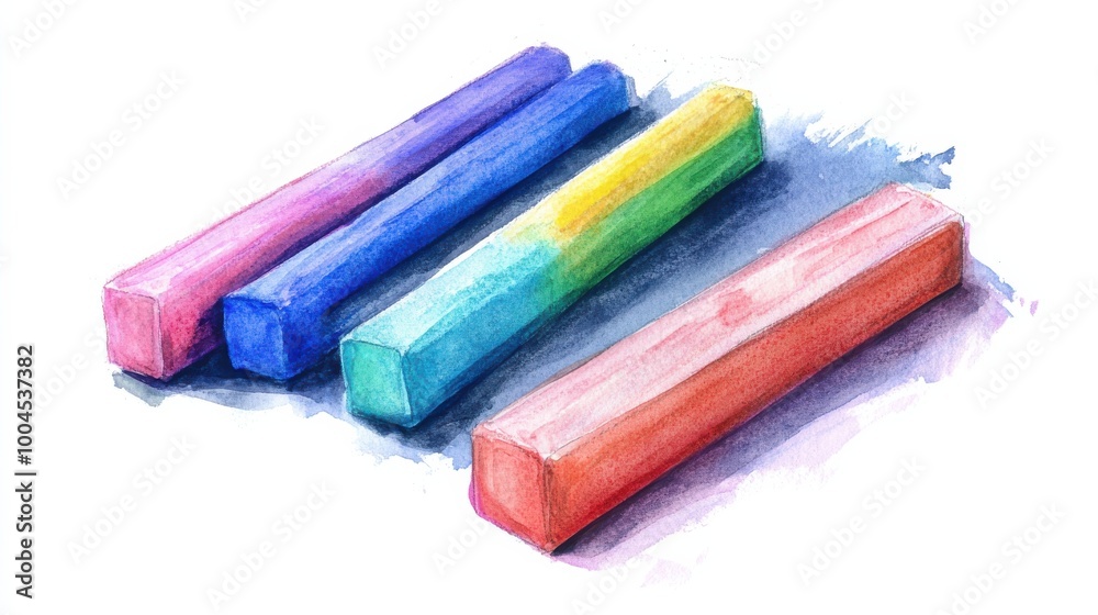 Colorful chalk pieces arranged artfully on a white background showcasing vibrant hues for artistic creativity Colorful chalk pieces arranged artfully on a white background showcasing vibrant hues for artistic creativity