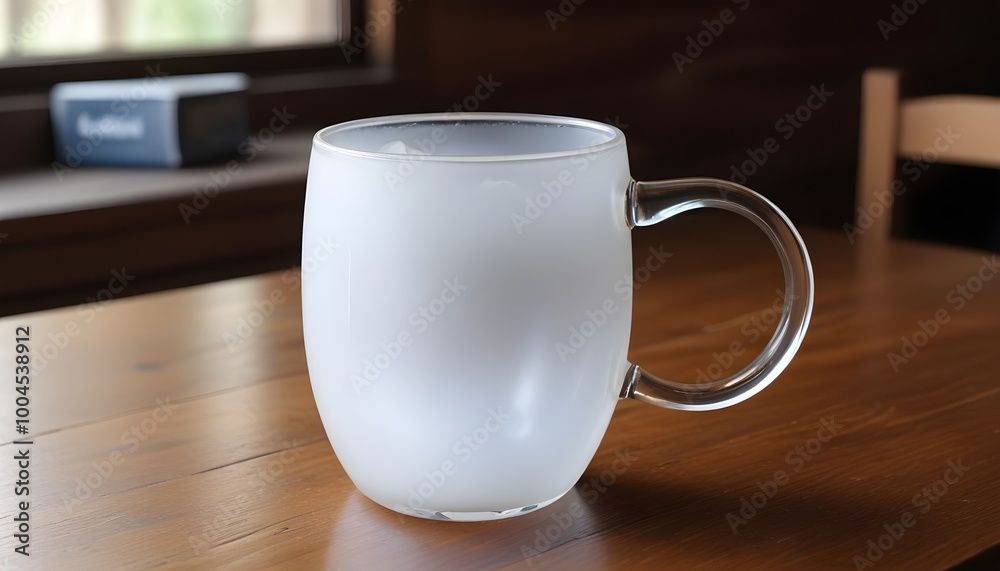 A glass tumbler mock up on a wooden table A glass tumbler mock up on a wooden table