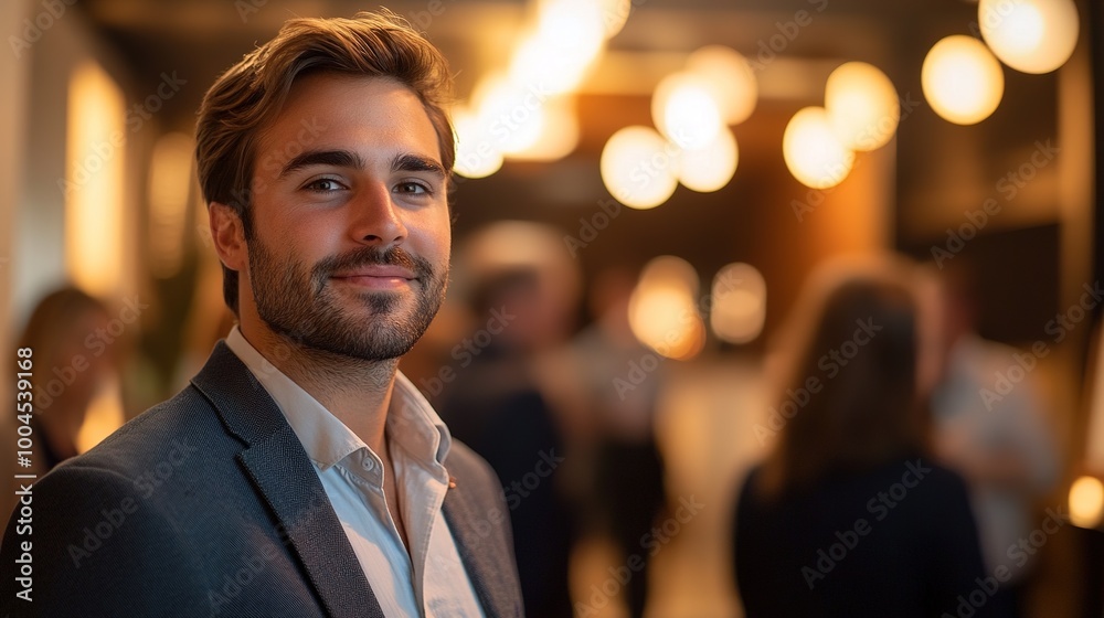 Confident Young Man in Professional Setting Confident Young Man in Professional Setting