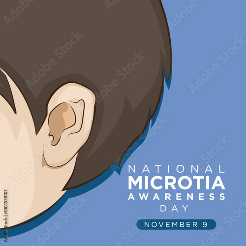 vector illustration of national microtia awareness day poster