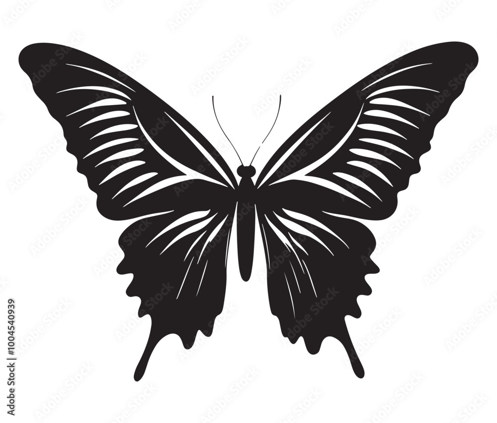 Obraz premium Butterfly silhouette vector, Line art butterfly, Cute butterfly vector