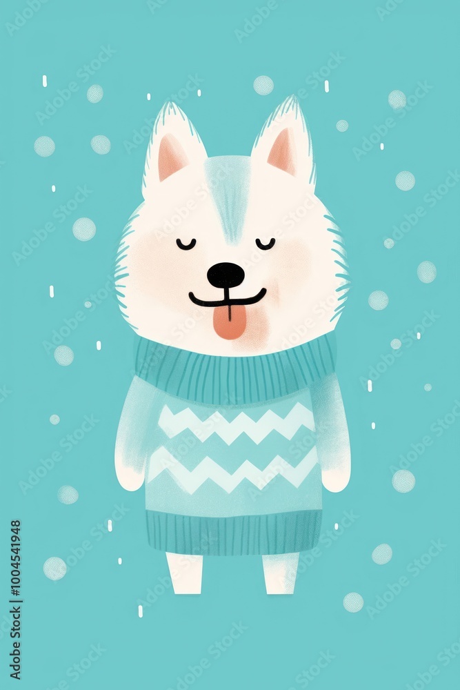 Happy siberian husky dog wearing winter sweater mammal animal cute. Happy siberian husky dog wearing winter sweater mammal animal cute.