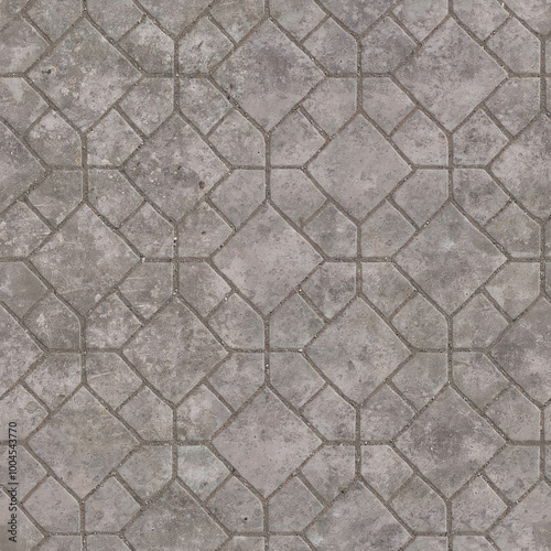 Mixed Concrete paving outdoor damaged seamless texture and background.