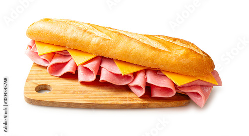 Bocadillo de mortadela y queso cheddar