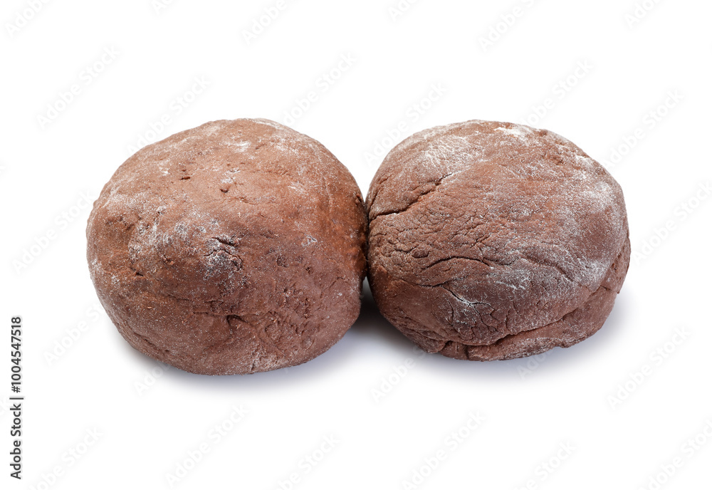Chocolate dough isolated on white. Making cookies Chocolate dough isolated on white. Making cookies