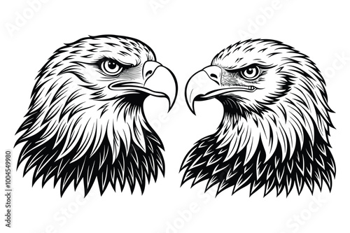 This is bald eagle vector line art illustration design