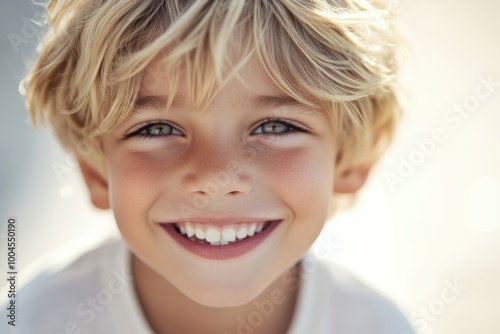 Close-up Portrait of a Happy Boy