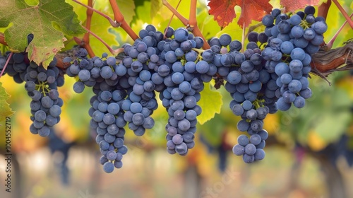 Detail of red grapes at haras de pirque winery, pirque, maipo valley, cordillera province, santiago metropolitan region, chile, south america,  photo