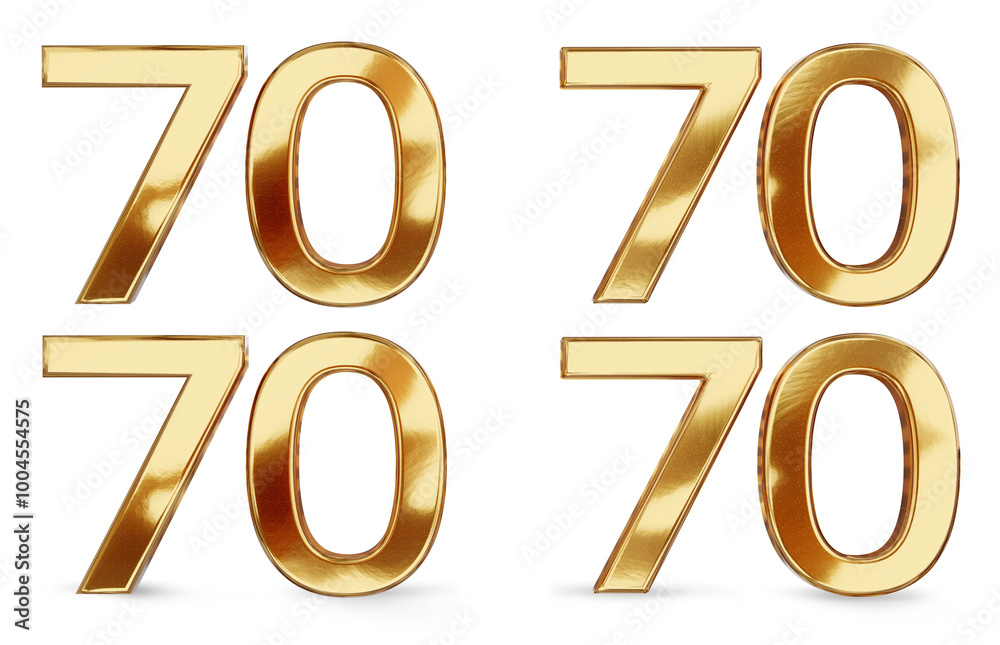 70 golden 3d render symbol, flat without shadow and shadow on the ground, standing,
70 golden 3d render symbol, flat without shadow and shadow on the ground, standing,